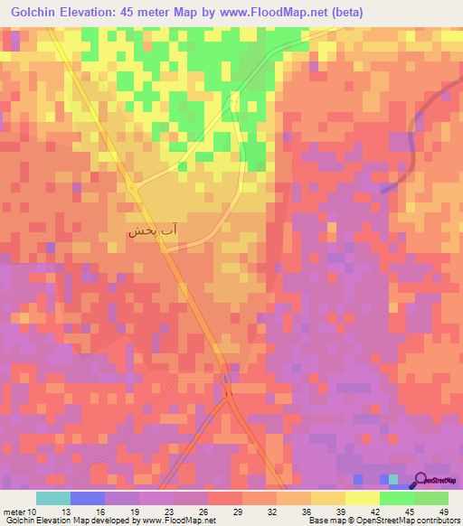 Golchin,Iran Elevation Map