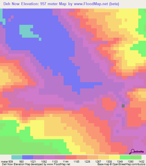 Deh Now,Iran Elevation Map