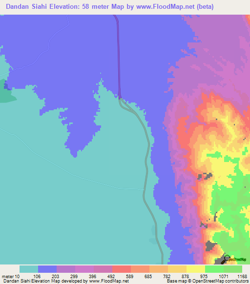 Dandan Siahi,Iran Elevation Map