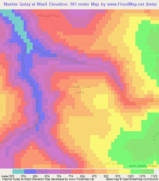 Mashta Qulay`at Wasil,Syria Elevation Map
