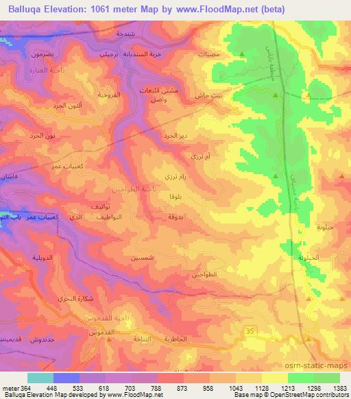 Balluqa,Syria Elevation Map