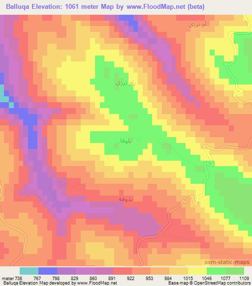 Balluqa,Syria Elevation Map