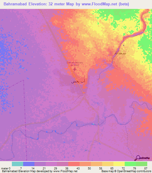 Bahramabad,Iran Elevation Map