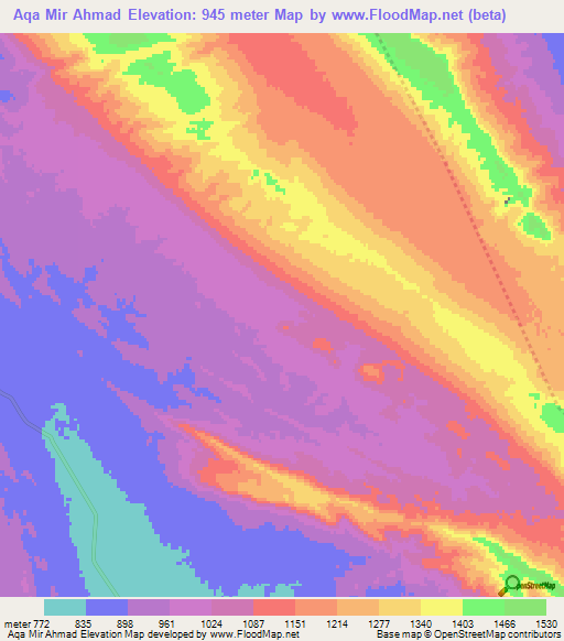 Aqa Mir Ahmad,Iran Elevation Map