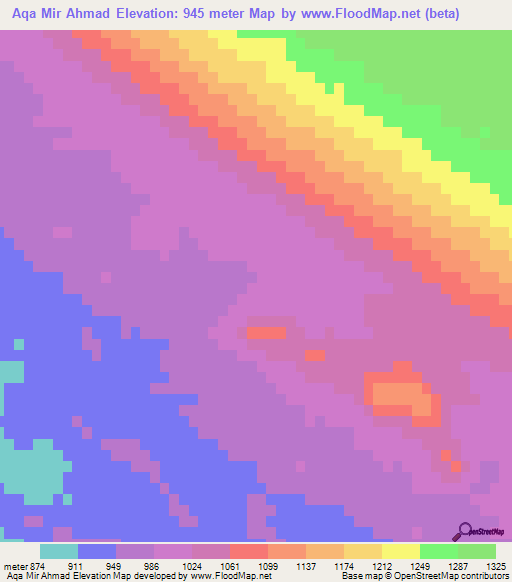 Aqa Mir Ahmad,Iran Elevation Map