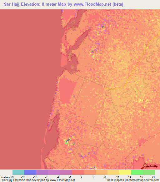 Sar Hajj,Iran Elevation Map