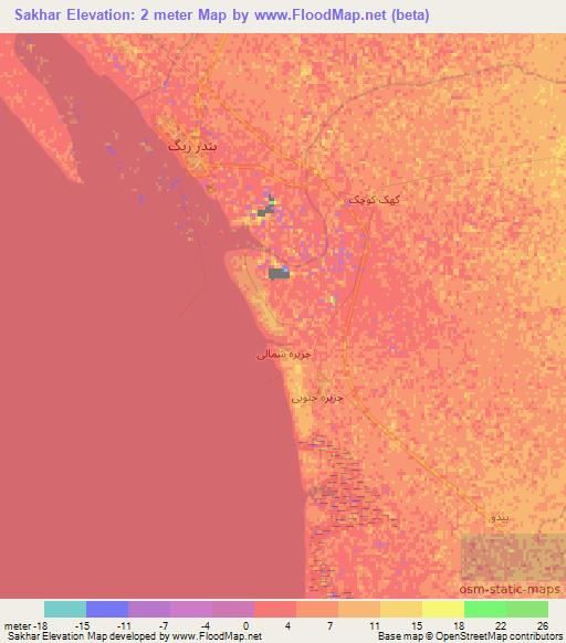 Sakhar,Iran Elevation Map
