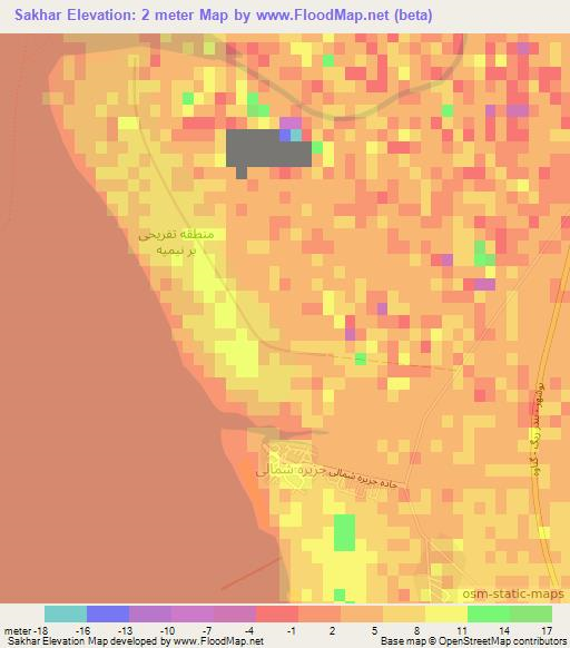 Sakhar,Iran Elevation Map