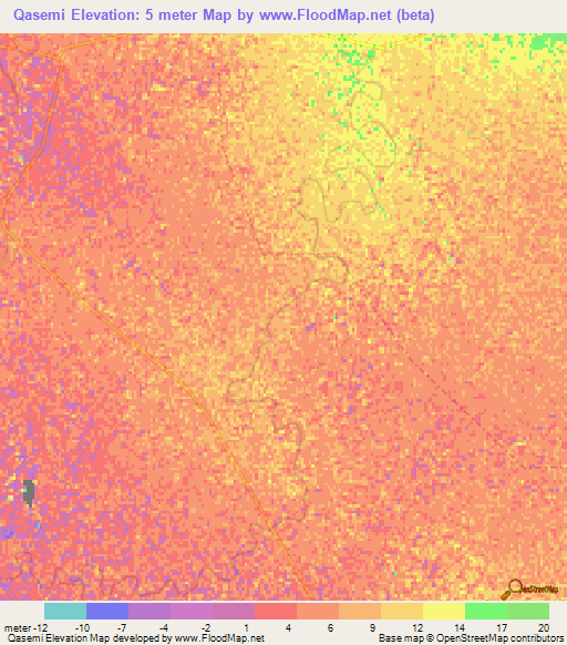 Qasemi,Iran Elevation Map