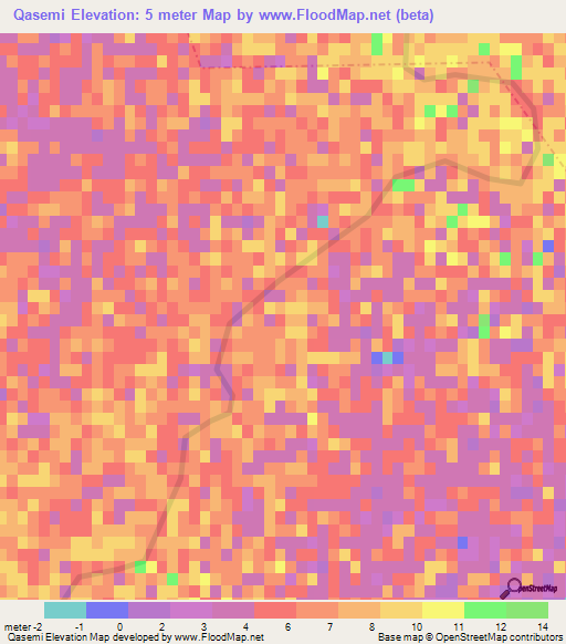 Qasemi,Iran Elevation Map