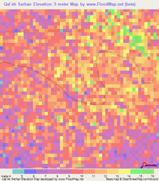Qal`eh Sarhan,Iran Elevation Map