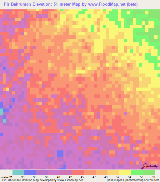 Pir Bahruman,Iran Elevation Map