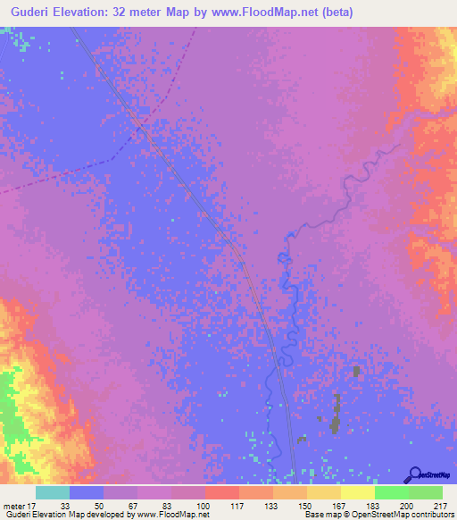 Guderi,Iran Elevation Map