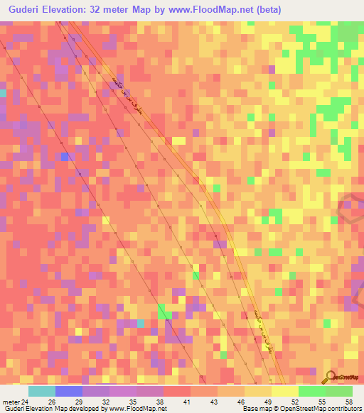 Guderi,Iran Elevation Map