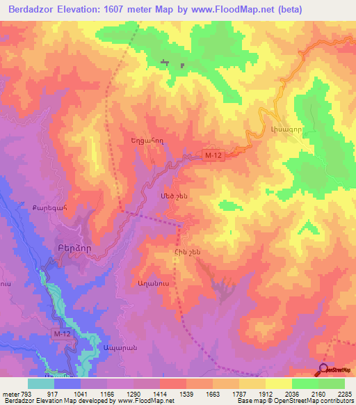Berdadzor,Azerbaijan Elevation Map