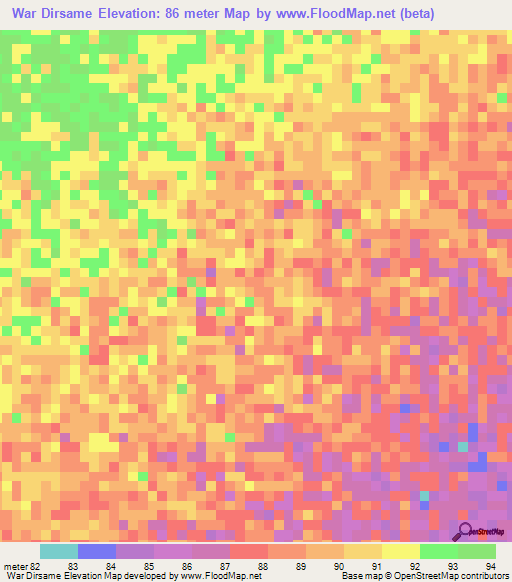 War Dirsame,Kenya Elevation Map