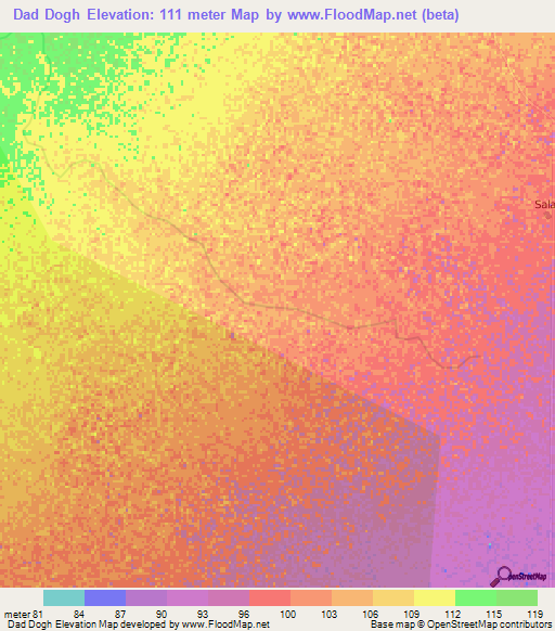 Dad Dogh,Kenya Elevation Map