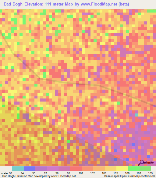 Dad Dogh,Kenya Elevation Map