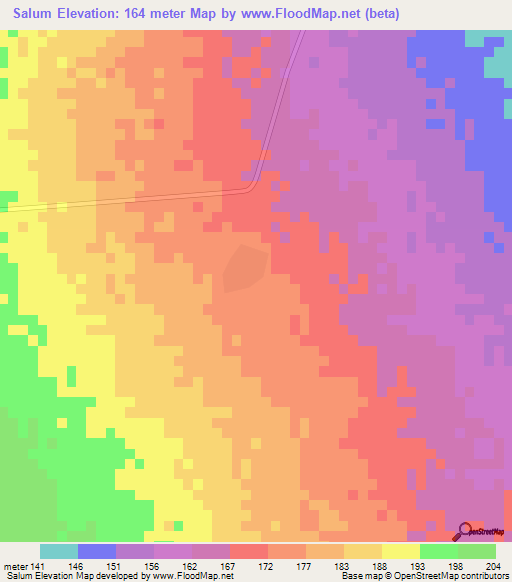 Salum,Sudan Elevation Map