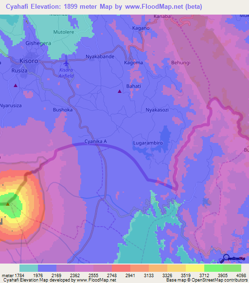 Cyahafi,Uganda Elevation Map