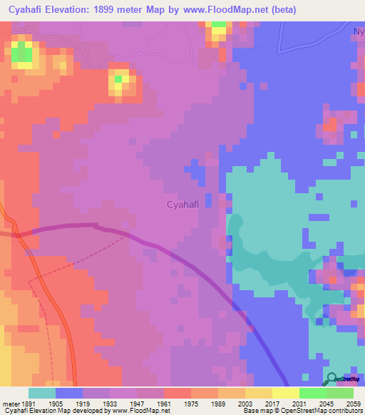 Cyahafi,Uganda Elevation Map