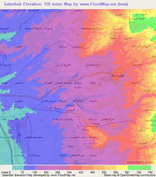 Salaribah,Syria Elevation Map