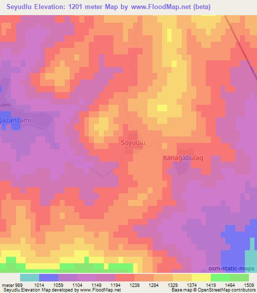 Seyudlu,Azerbaijan Elevation Map