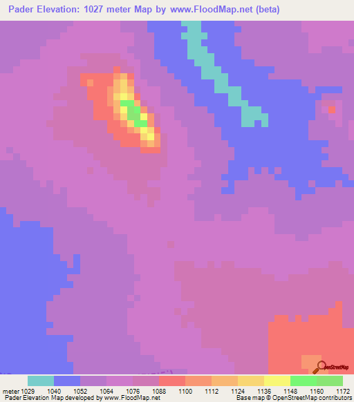 Pader,Uganda Elevation Map
