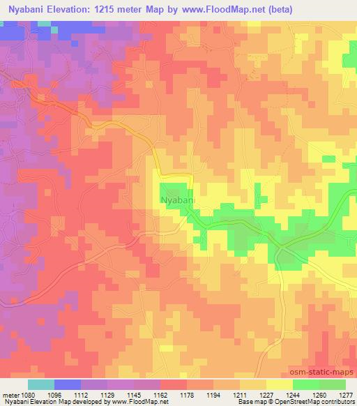 Nyabani,Uganda Elevation Map