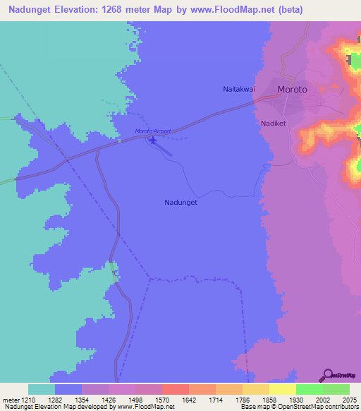 Nadunget,Uganda Elevation Map