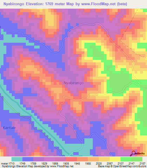 Nyabirongo,Uganda Elevation Map