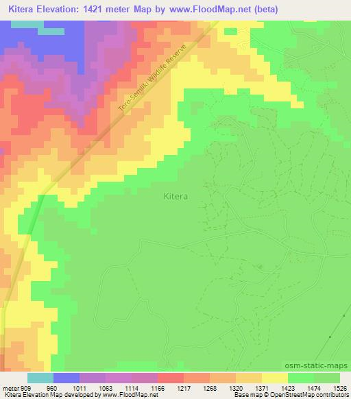 Kitera,Uganda Elevation Map