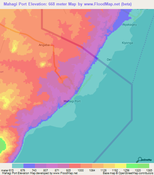 Mahagi Port,Uganda Elevation Map