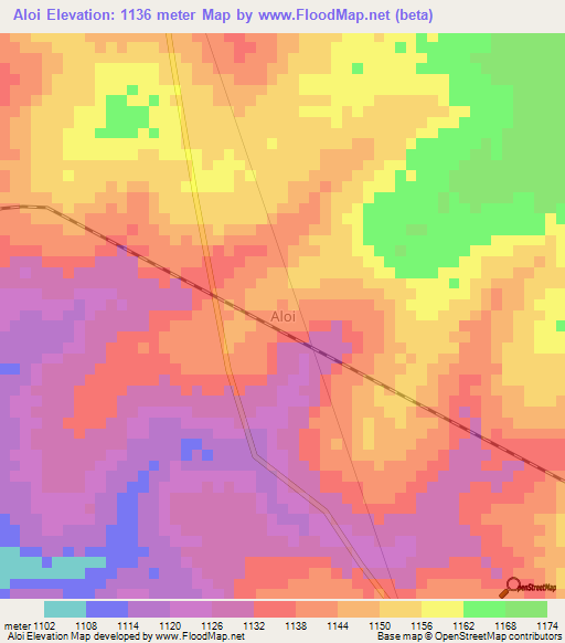 Aloi,Uganda Elevation Map
