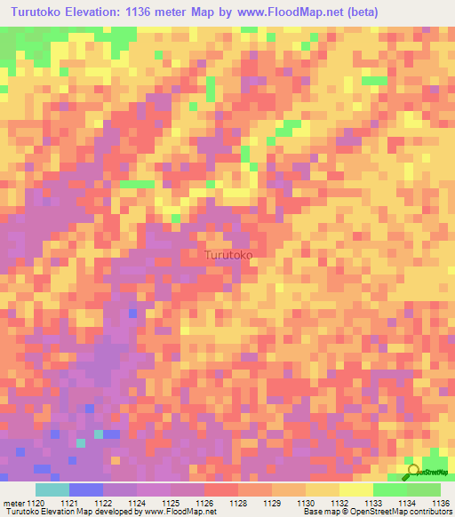 Turutoko,Uganda Elevation Map