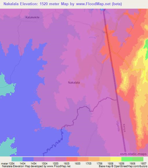Nakalala,Uganda Elevation Map