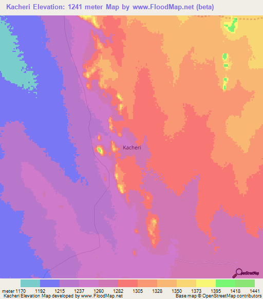 Kacheri,Uganda Elevation Map