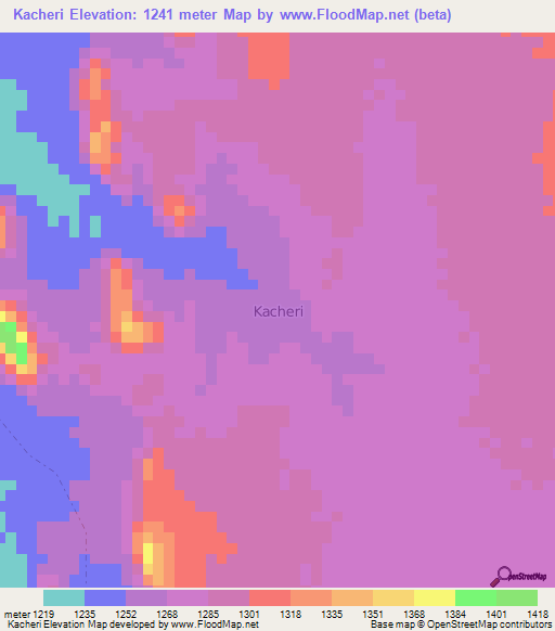 Kacheri,Uganda Elevation Map