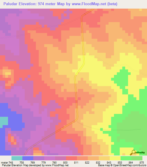 Paludar,Uganda Elevation Map