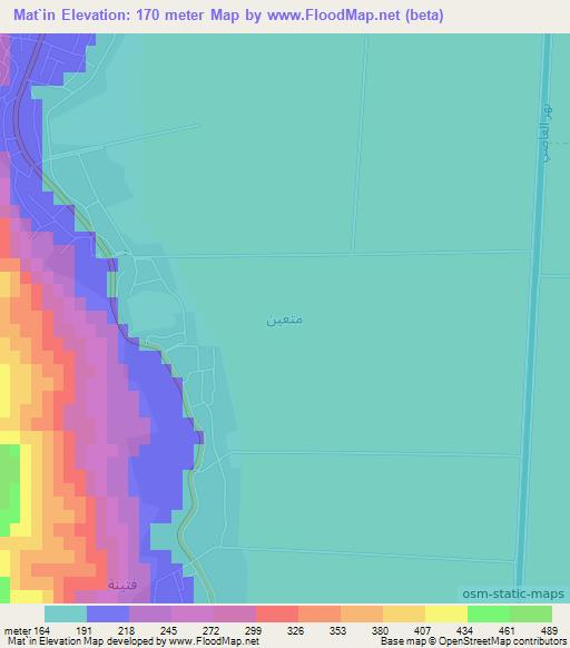 Mat`in,Syria Elevation Map