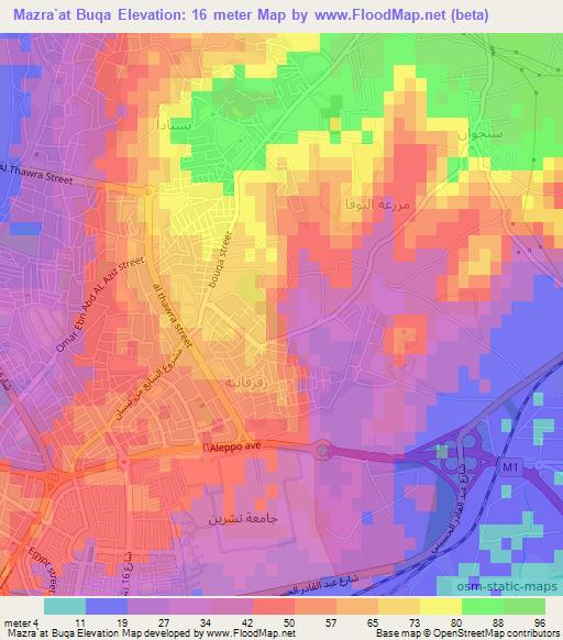 Mazra`at Buqa,Syria Elevation Map