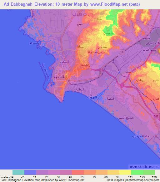 Ad Dabbaghah,Syria Elevation Map