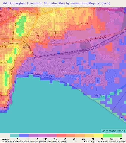 Ad Dabbaghah,Syria Elevation Map
