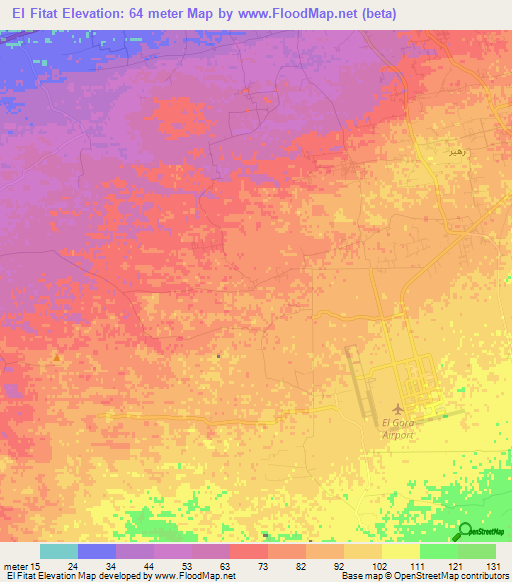 El Fitat,Egypt Elevation Map