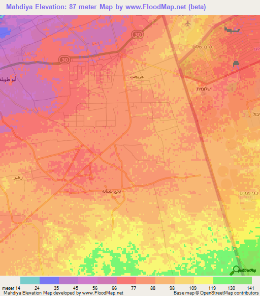 Mahdiya,Egypt Elevation Map