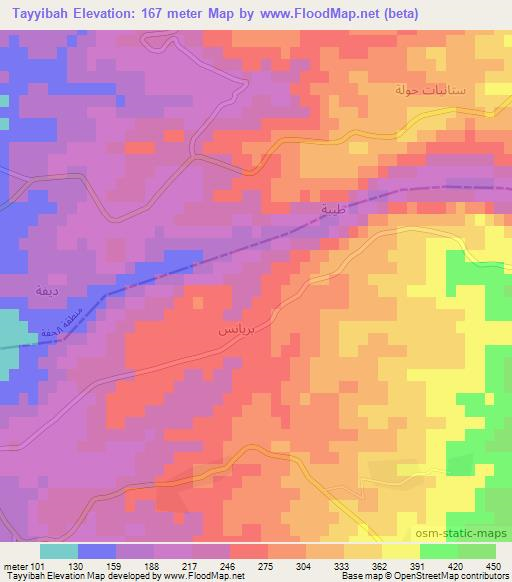 Tayyibah,Syria Elevation Map
