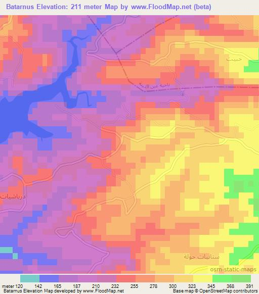 Batarnus,Syria Elevation Map