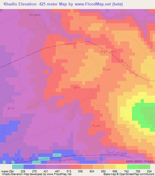 Khadlu,Syria Elevation Map