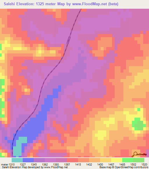 Salehi,Iran Elevation Map
