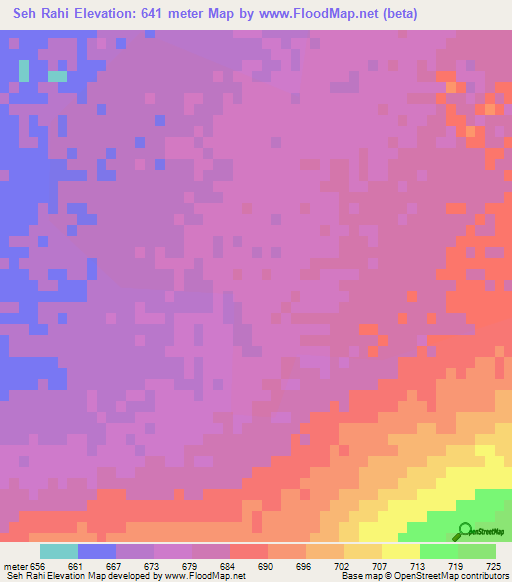 Seh Rahi,Iran Elevation Map